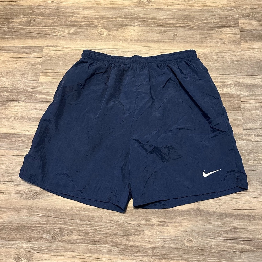 Vintage 90s Blue Athletic Swim Shorts Lightweight Breathable
